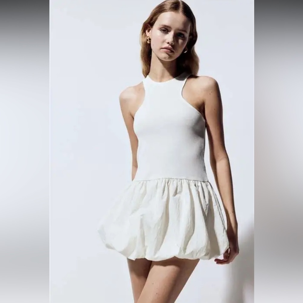 H&M white bubble dress